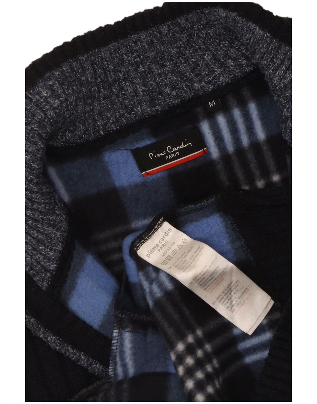 Pierre Cardin Ärmelloser Herren-Cardigan-Pullover aus mittelmarineblauem Polyester