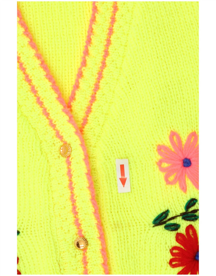 Vintage Damen Cardigan Pullover UK 14 Mittelgrün geblümt