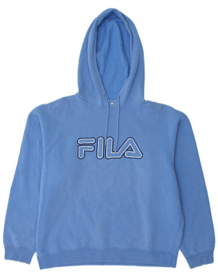 FILA Damen Übergroßer Kapuzenpullover UK 14 Mittelblau