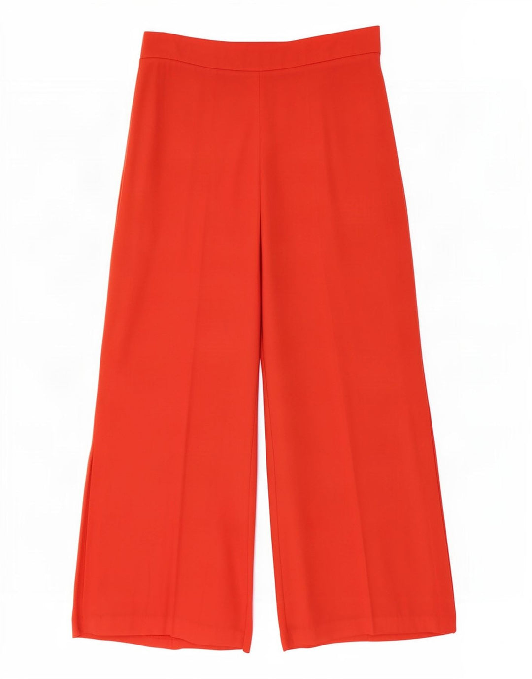 Zara Damen-Caprihose mit weitem Bein, mittelgroß, W28, L22, orangefarbenes Polyester