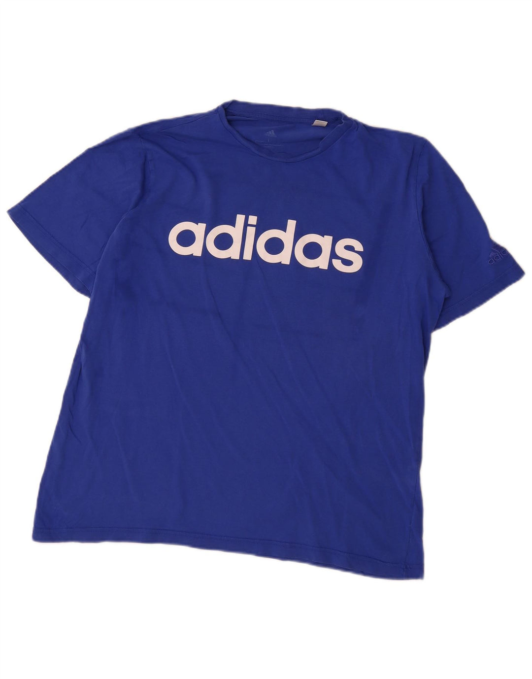 Adidas Herren Grafik T-Shirt Top Große blaue Baumwolle