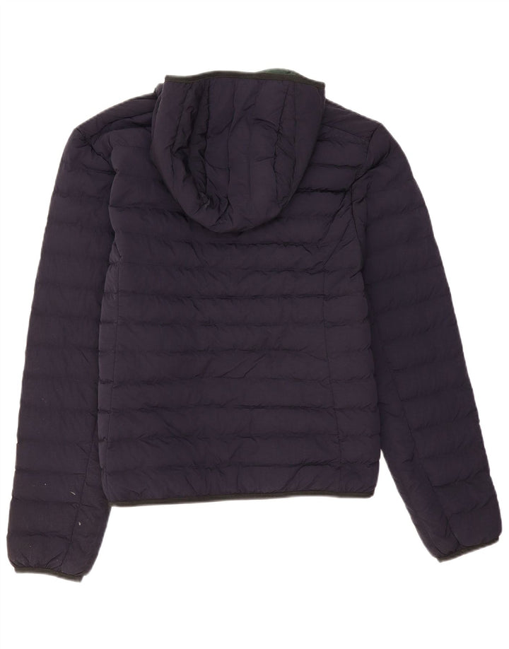 Lacoste wattierte Herrenjacke mit Kapuze, EU 46, klein, marineblau, Polyamid