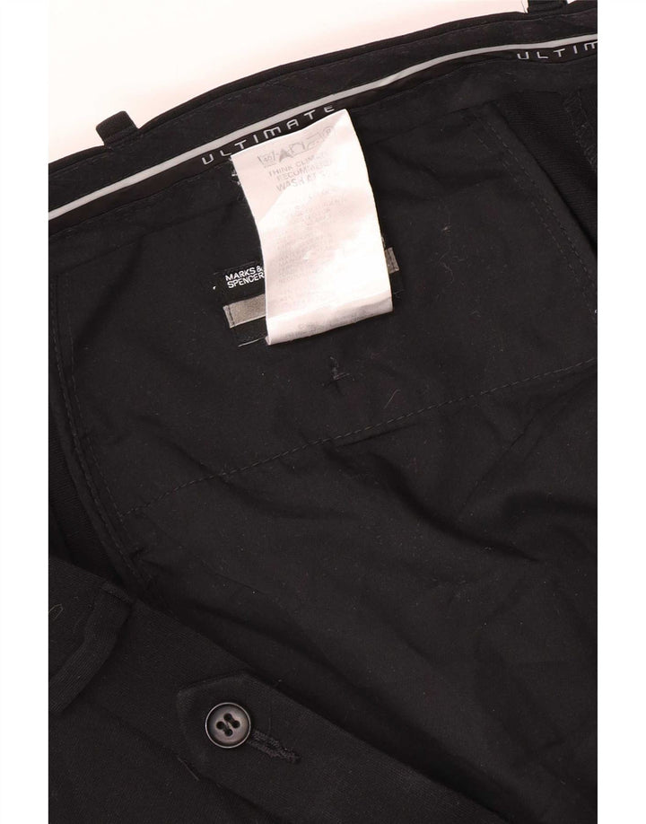 Marks & Spencer Herren-Anzughose, normal, W38, L33, Schwarz, Polyester