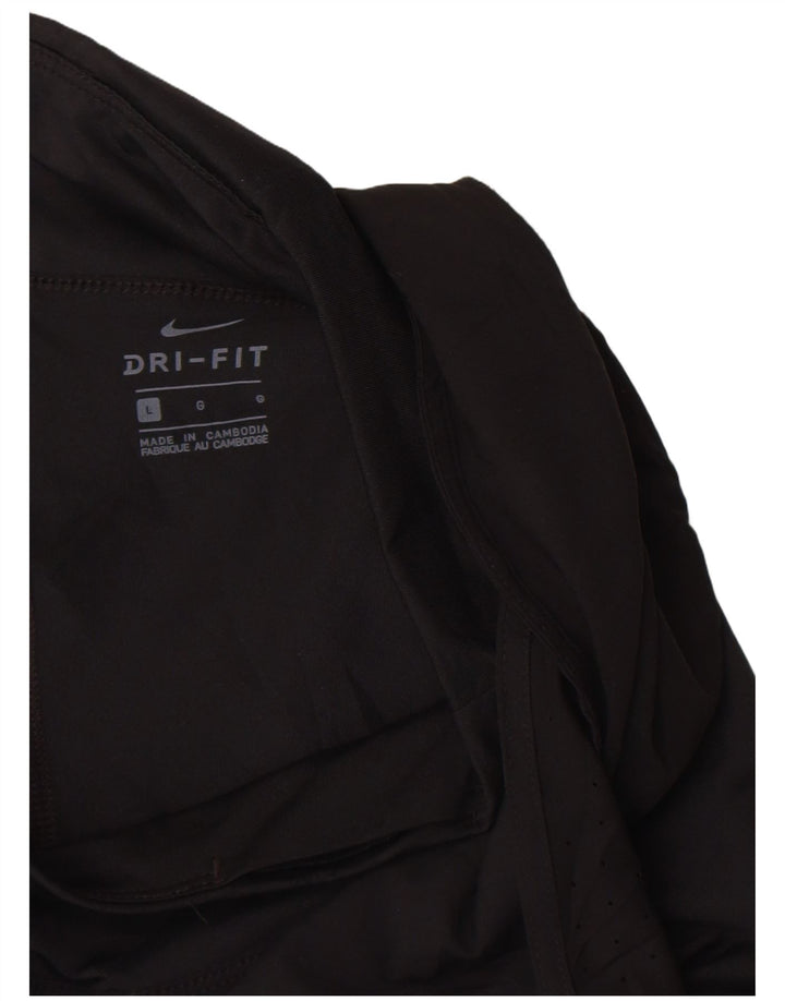 Nike Damen Dri Fit Sport Shorts UK 14 Large Schwarz Polyester