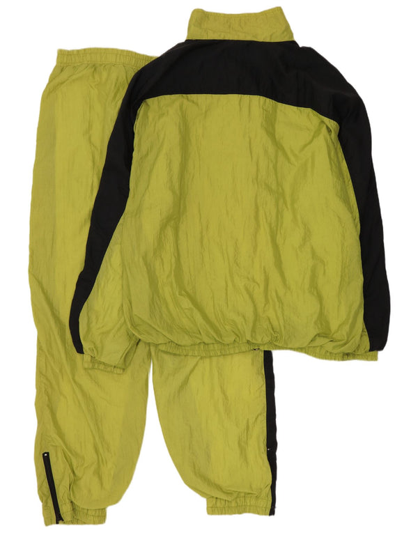 Vintage Herren-Trainingsanzug XL, gelbes Colourblock-Nylon