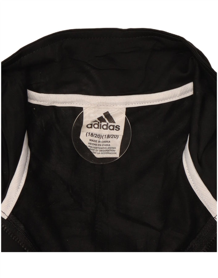 Adidas Jungen Trainingsanzug Top Jacke 13-14 Jahre Schwarz Polyester