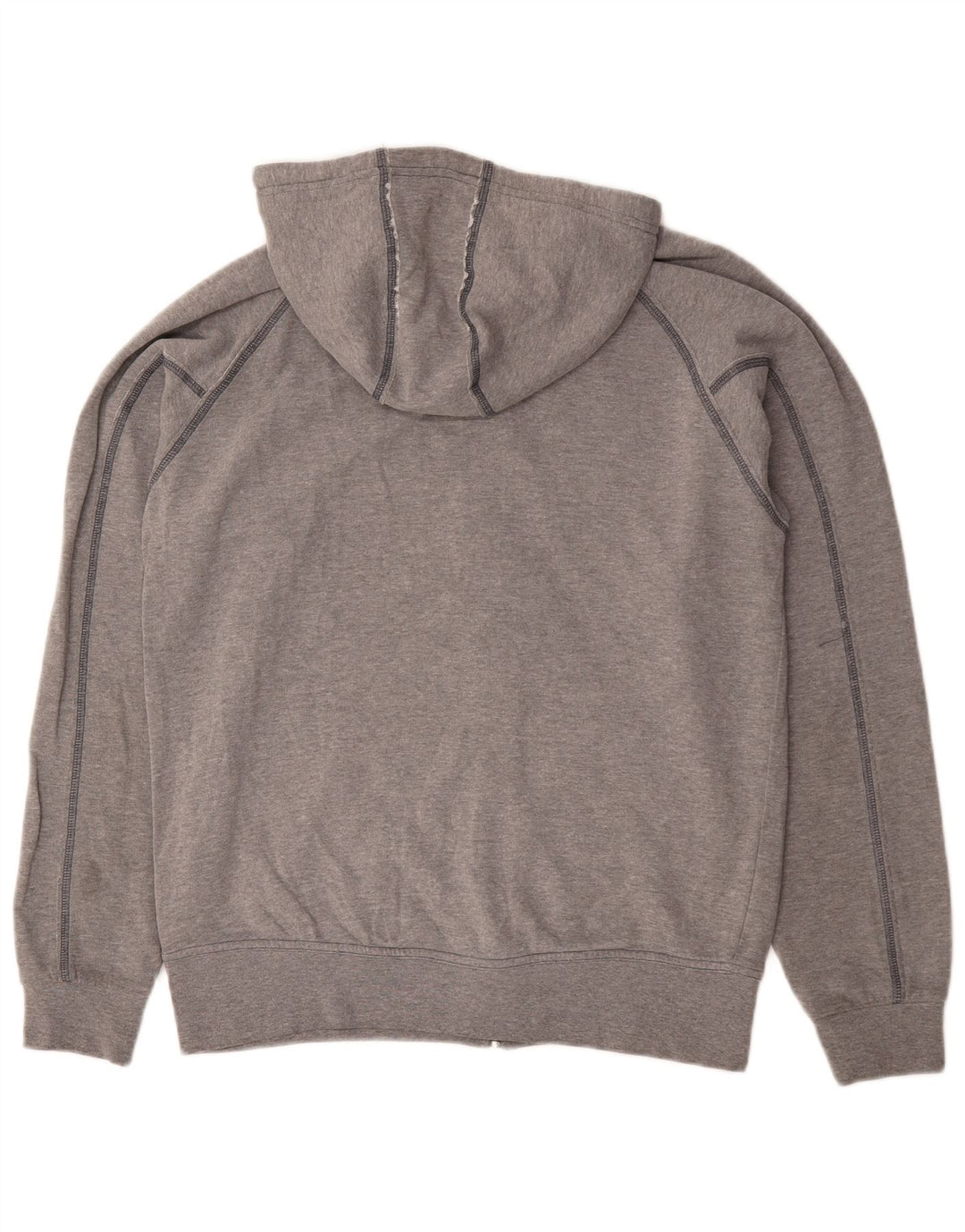 Asics Herren-Kapuzenpullover mit grafischem Reißverschluss, groß, graue Baumwolle