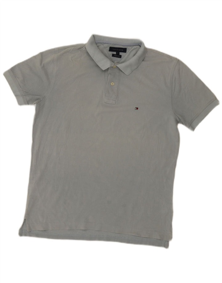 Tommy Hilfiger Herren-Poloshirt mit normaler Passform, große blaue Baumwolle