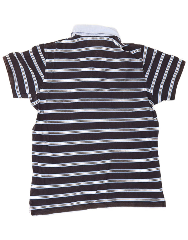 Tommy Hilfiger Slim Fit Rugby-Poloshirt für Herren, XL, schwarz gestreift, Baumwolle