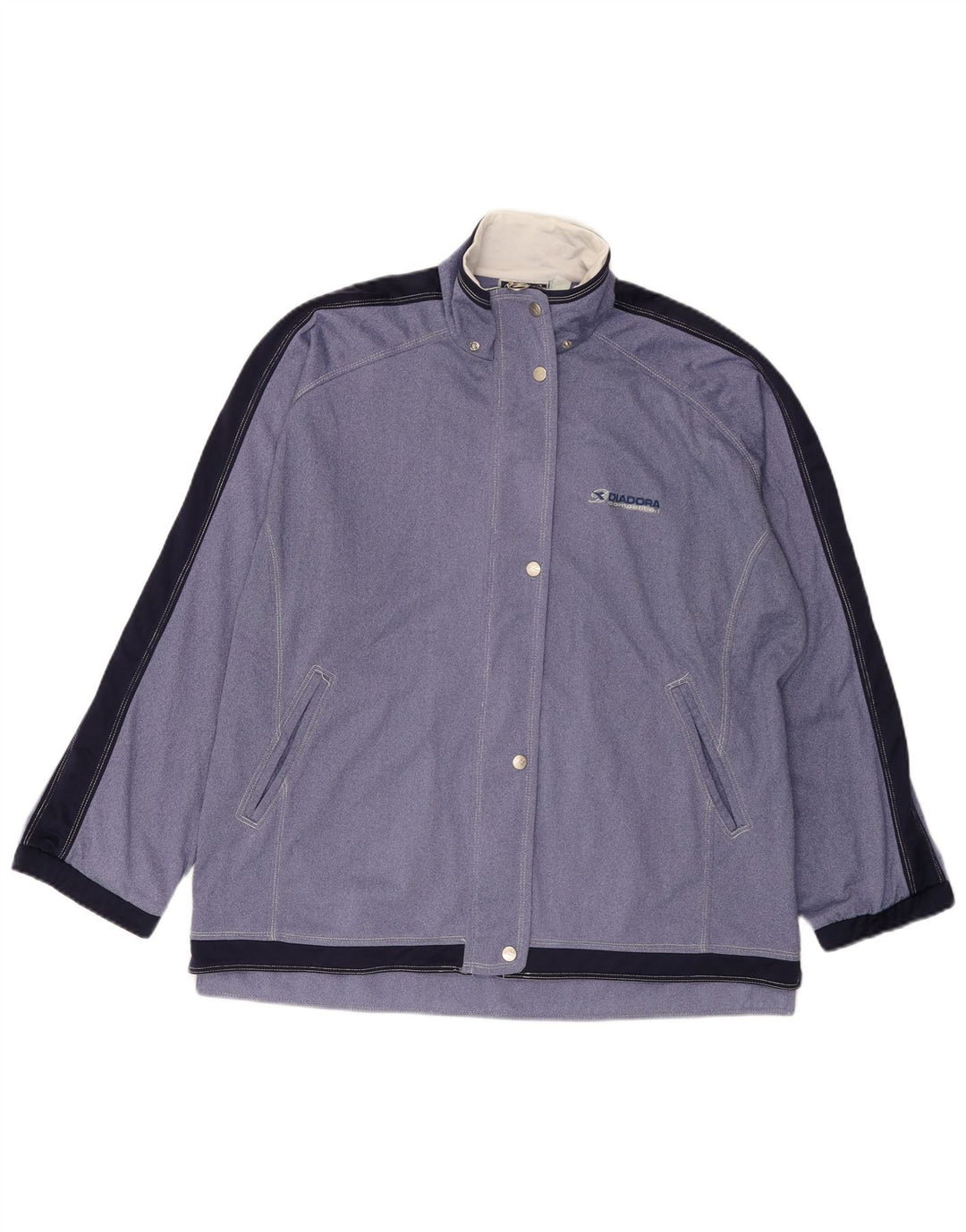 Diadora Damen-Trainingsanzug-Oberteil, übergroß, Jacke, UK 18, XL, Blau, Farbblock