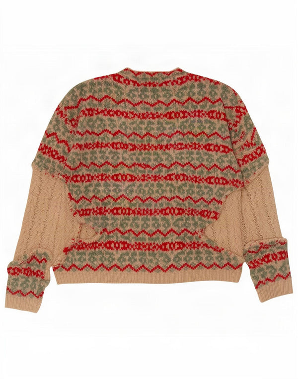 Rollkragenpullover für Damen von Zara, Gr. 10, Größe S, Beige, Fair Isle
