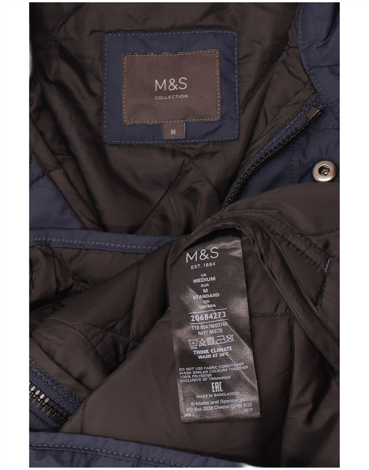 Marks & Spencer Herren Steppjacke UK 38 Mittel Marineblau Polyester