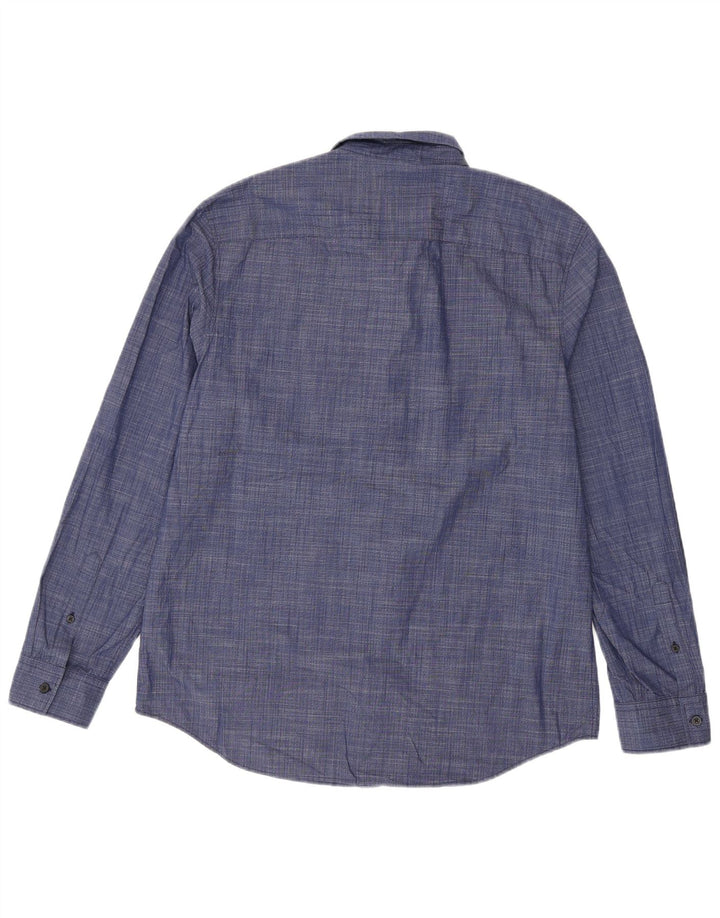 Calvin Klein Herrenhemd, groß, blau gestreift, Baumwolle