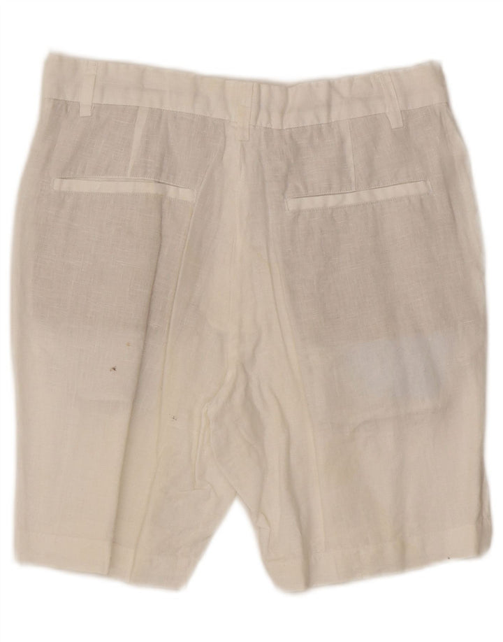 Zara Damen Chino-Shorts, Größe S, W30, weißes Leinen