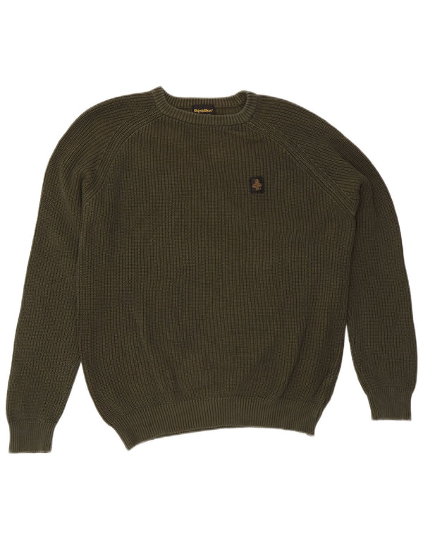 Refrigiwear Herren-Pullover mit Rundhalsausschnitt, 2XL, Khaki, Baumwolle