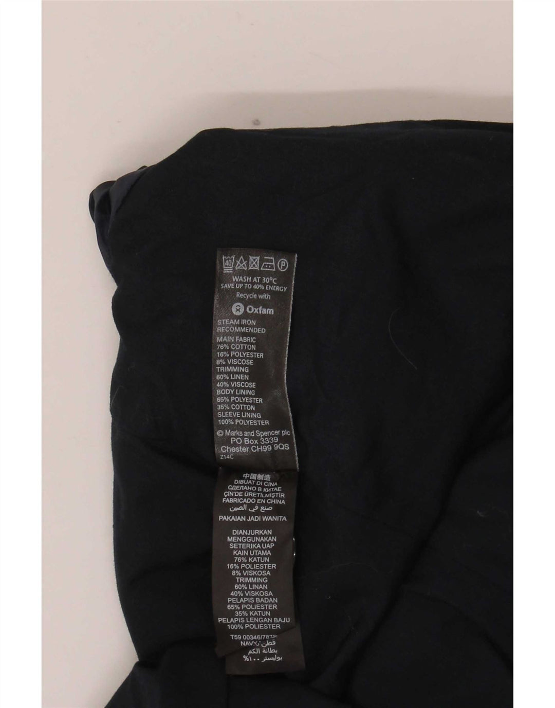 Marks & Spencer Damen-Blazerjacke mit 3/4-Ärmeln, Gr. 40, Marineblau
