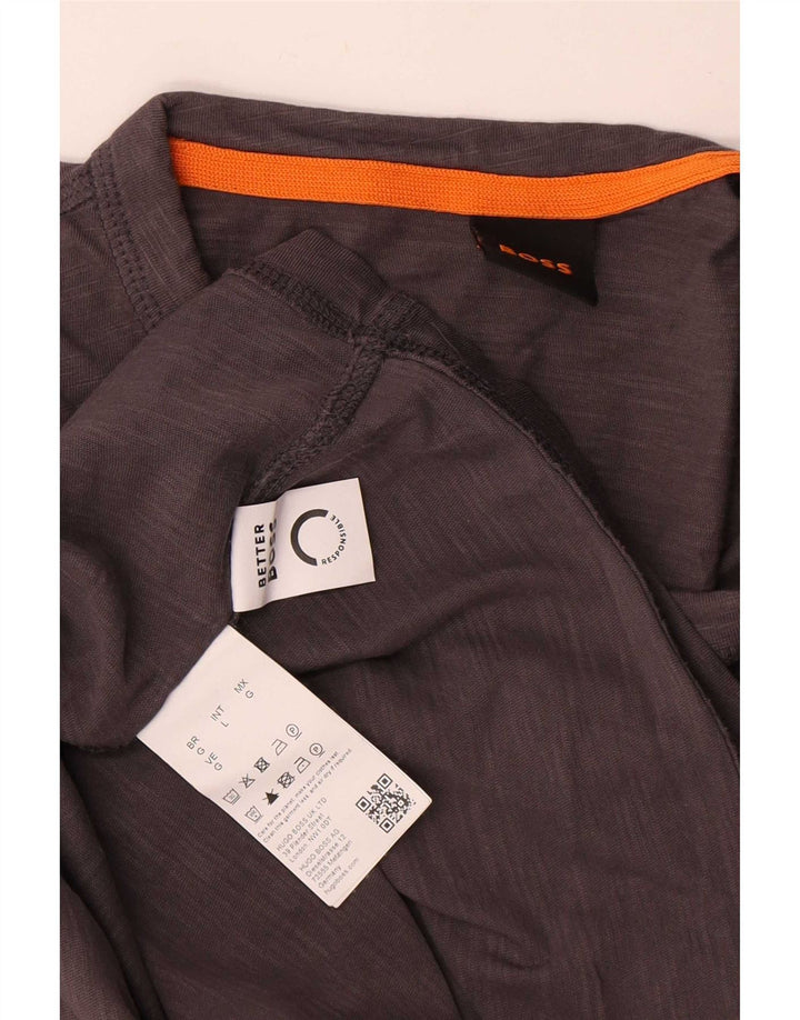 Hugo Boss Herren T-Shirt Top Large Grau Baumwolle