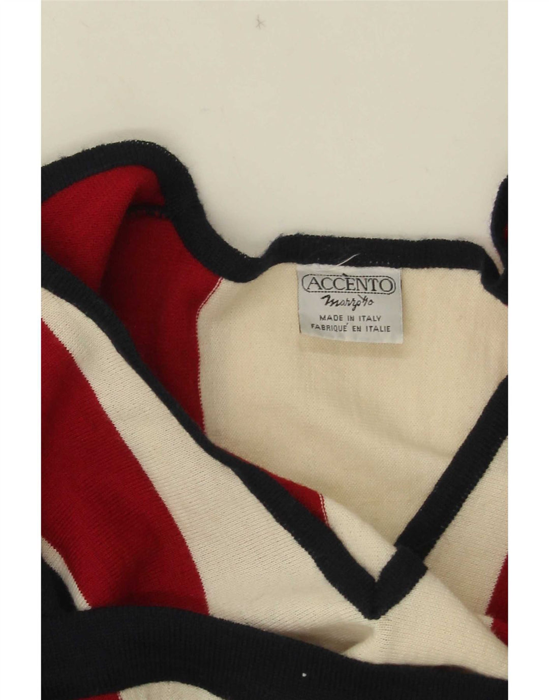 Accento By Marzotto Herren-Pullover mit V-Ausschnitt, mittelgroß, mehrfarbig gestreift