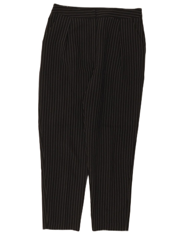 Topshop Damen Crop Chino Hose UK 12 Medium W30 L25 Schwarz Nadelstreifen