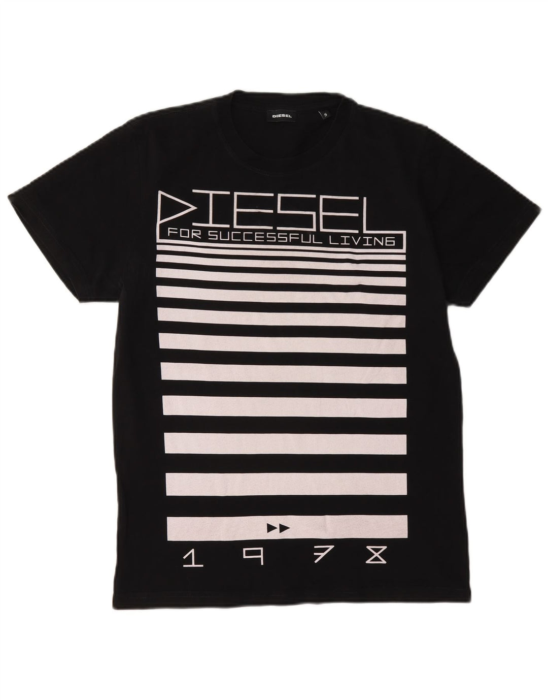 Diesel Herren T-Shirt mit Grafik, Größe S, Schwarz