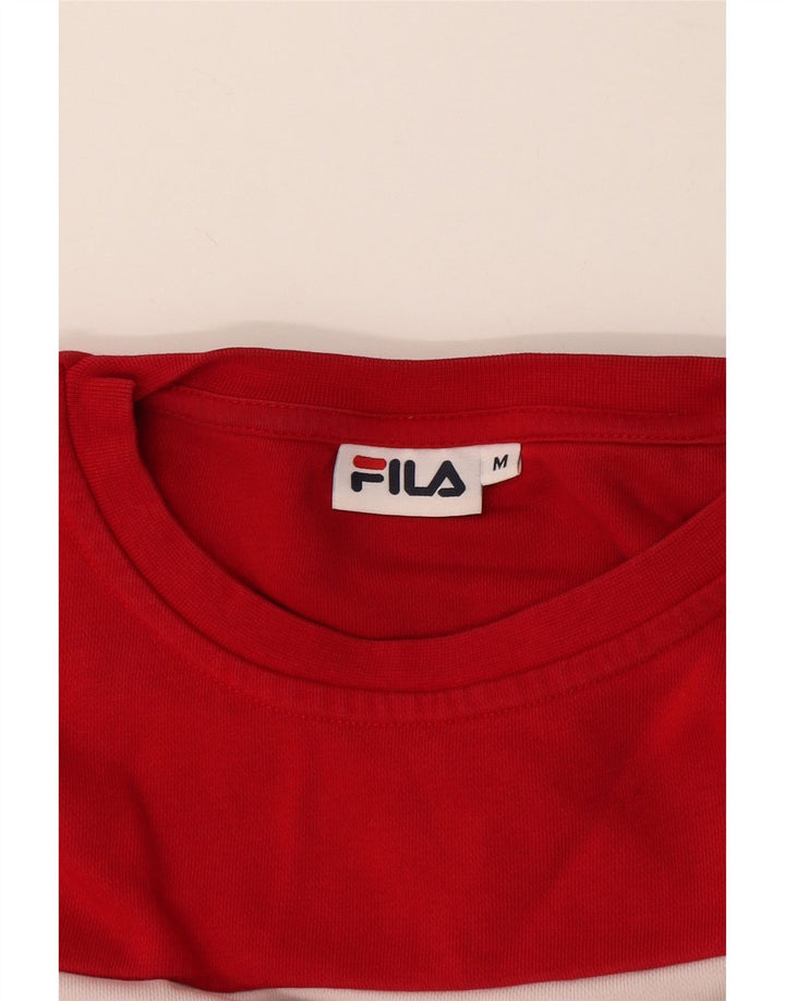 Fila Damen-Sweatshirt-Pullover UK 14 Medium Mehrfarbiger Farbblock