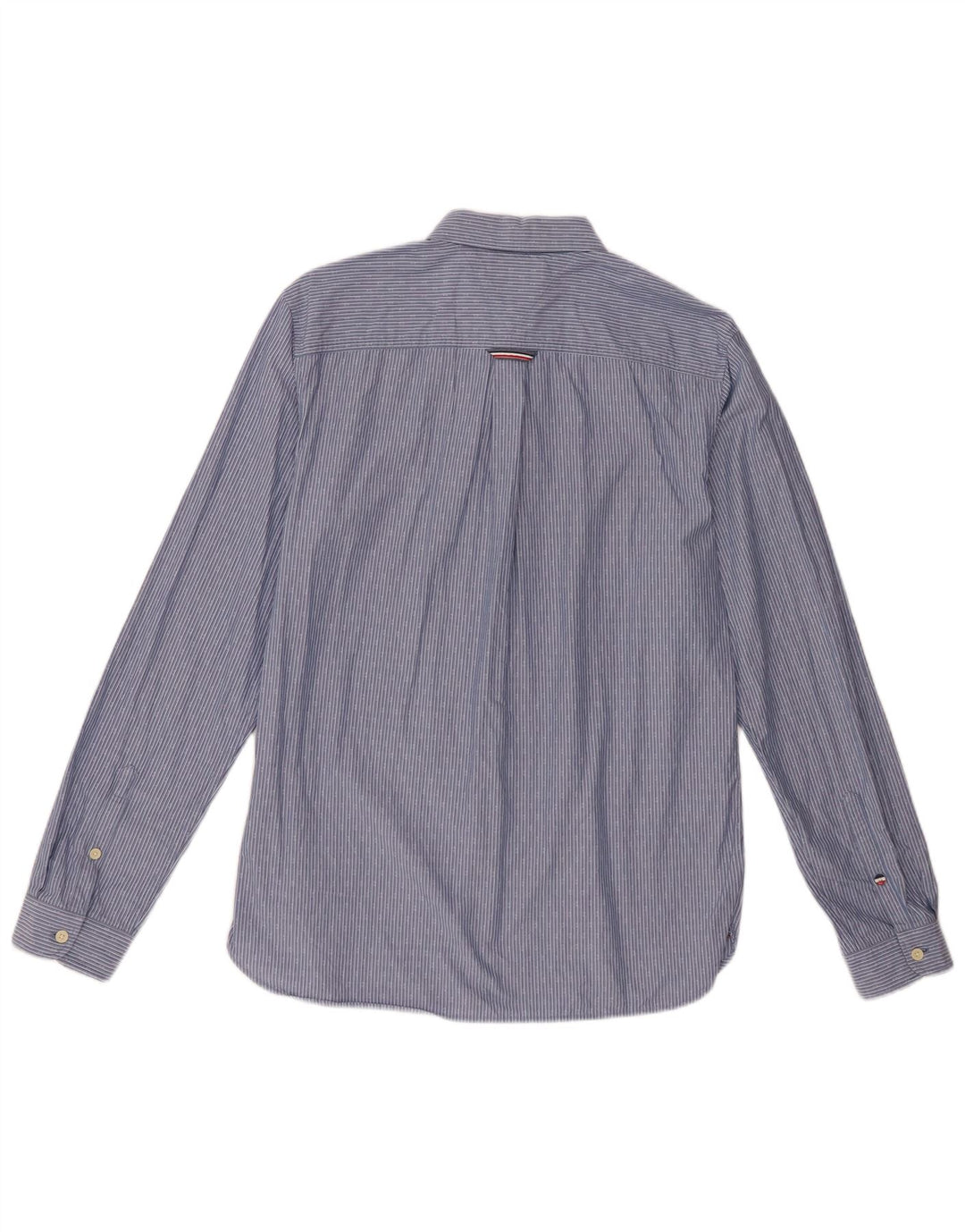 Tommy Hilfiger Herren-Hemd mit normaler Passform, mittelblau, gestreift, Baumwolle