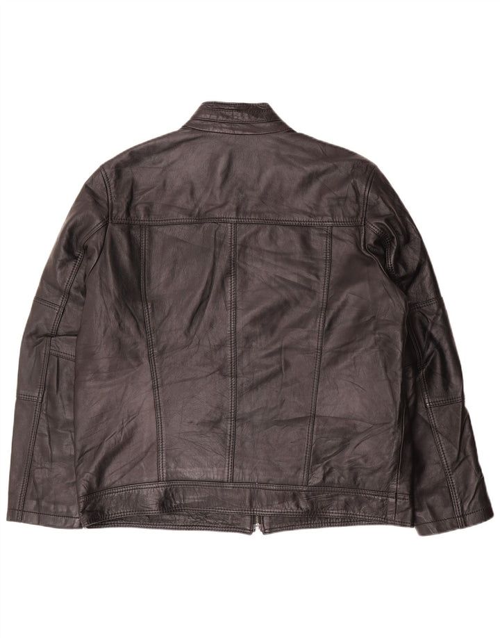 Derimod Expo Damen Lederjacke UK 20 2XL Schwarzes Leder