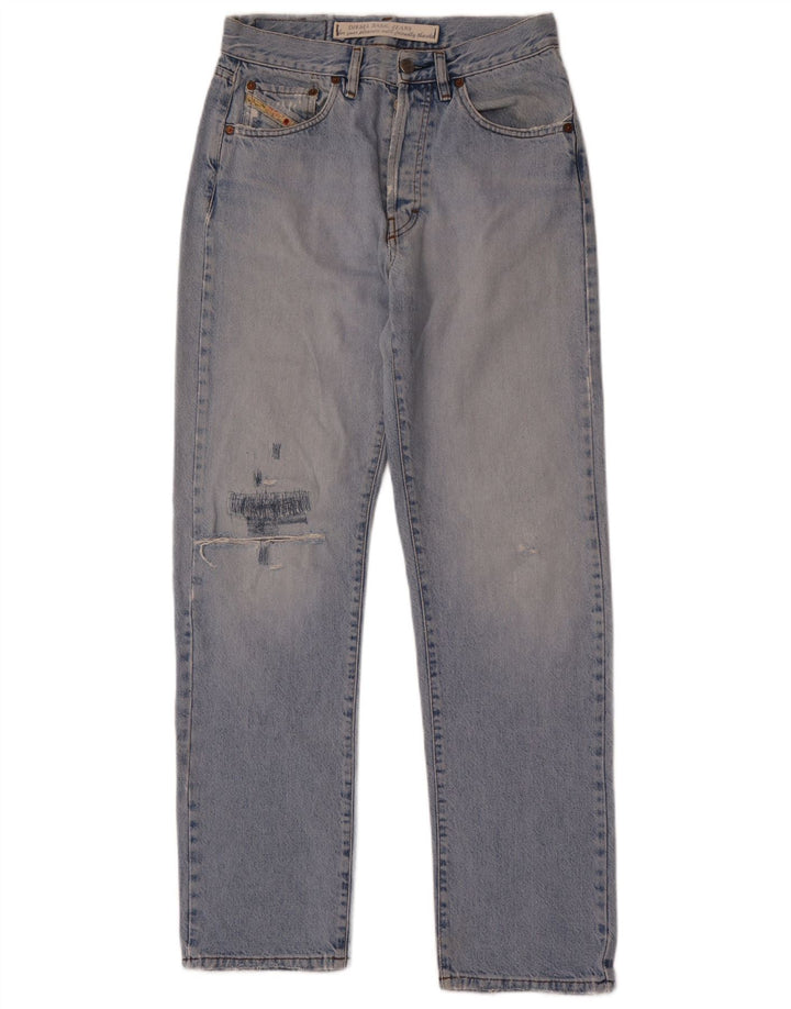 Diesel Herren Distressed Straight Jeans W32 L32 Blaue Baumwolle