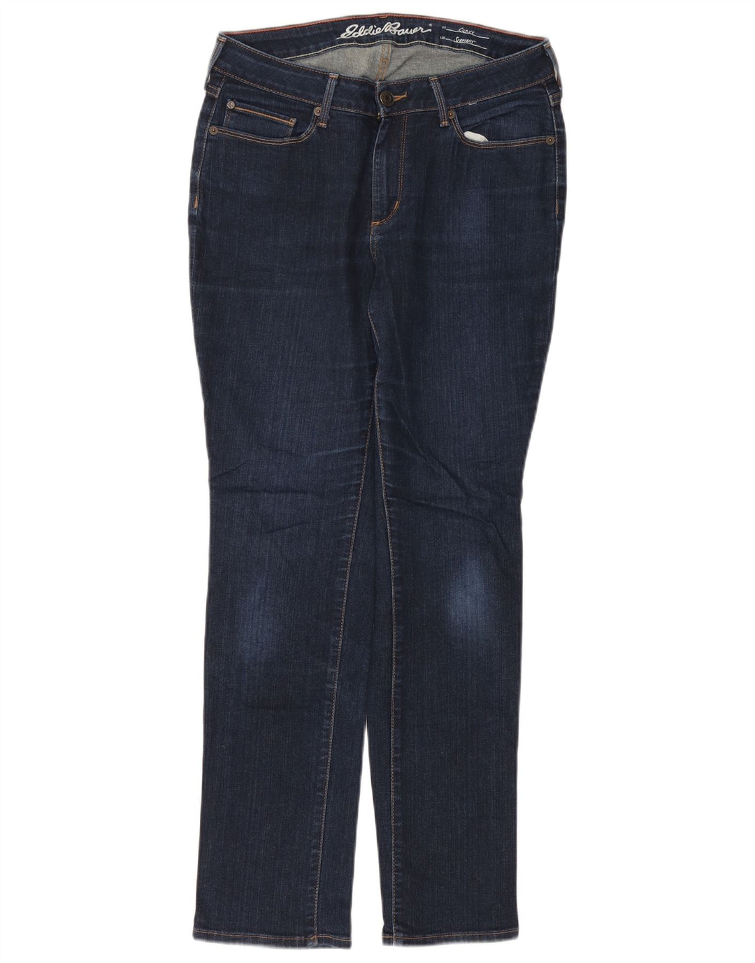 Eddie Bauer Damen Straight Jeans US 8 Medium W29 L29 Marineblaue Baumwolle