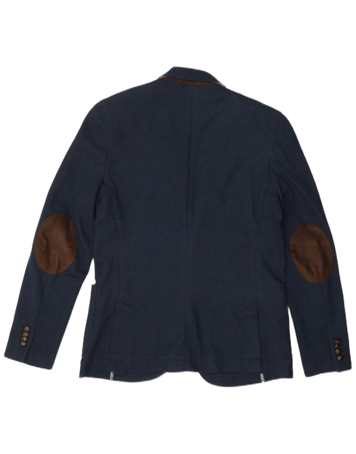 Zara Herren-Blazer mit 2 Knöpfen, EU 52, groß, marineblau, Polyester