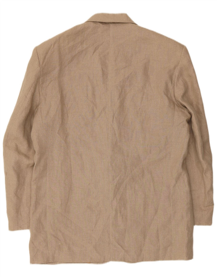 Wampum Herren 2-Knopf-Blazerjacke IT 50 Large Beige Leinen