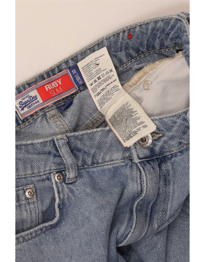 Superdry Herren Ruby Slim Capri Jeans W30 L23 Blaue Baumwolle