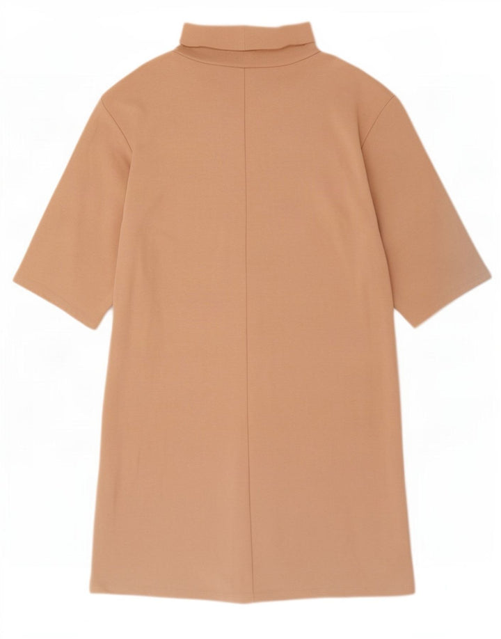 Zara Damen Etuikleid UK 10 Small Beige Baumwolle