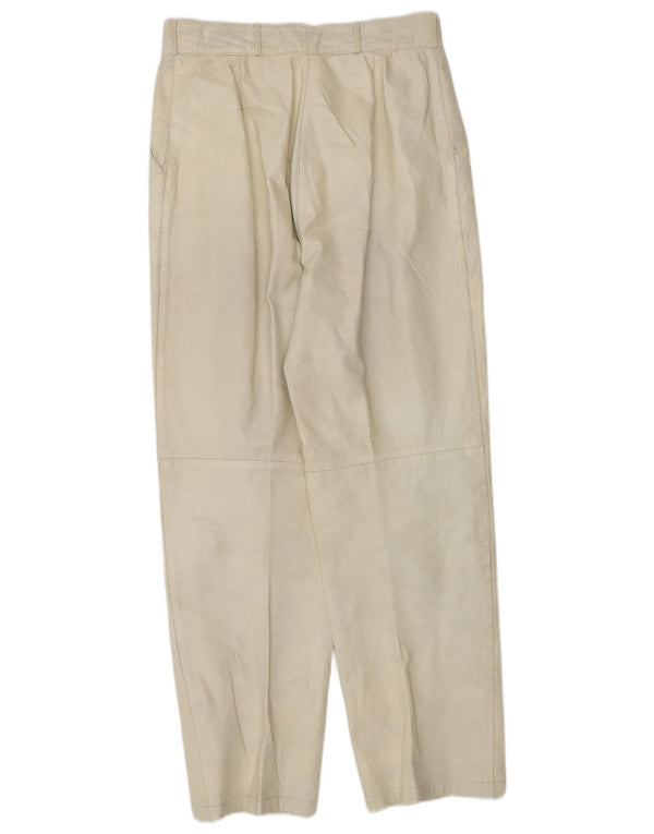 Vintage Damen Freizeithose mit hoher Taille IT 38 XS W25 L28 Off White