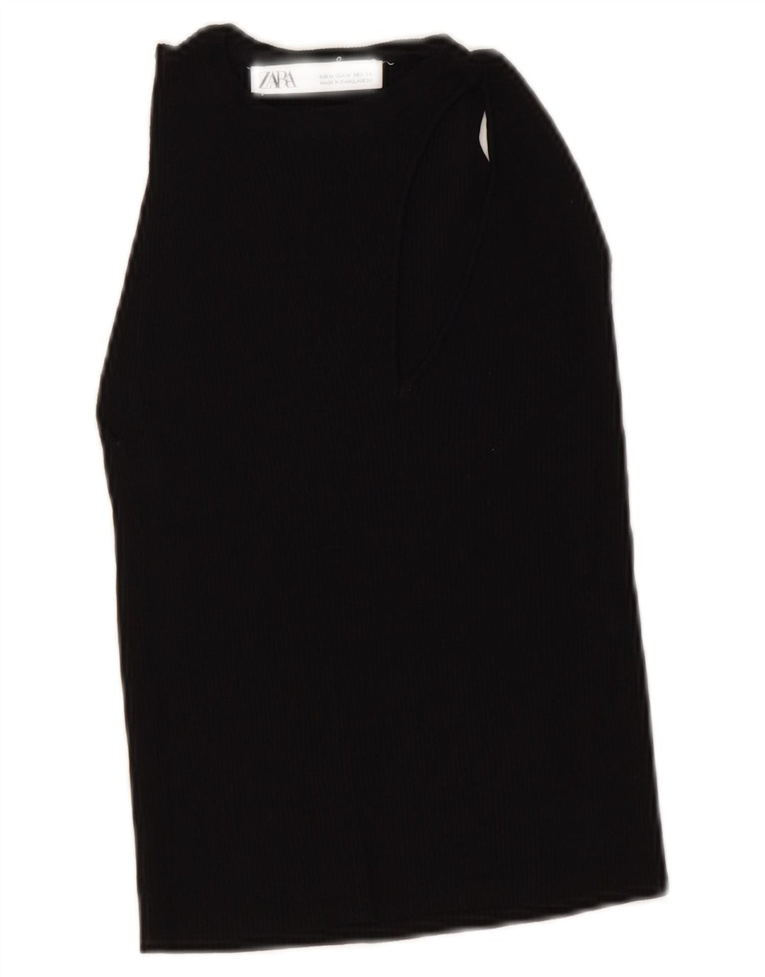 Zara Damen Crop Vest Top UK 12 Medium Schwarz