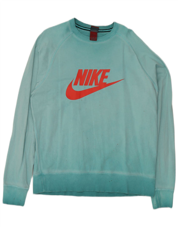NIKE Herren-Sweatshirt mit Grafik, XL, türkisfarbene Baumwolle