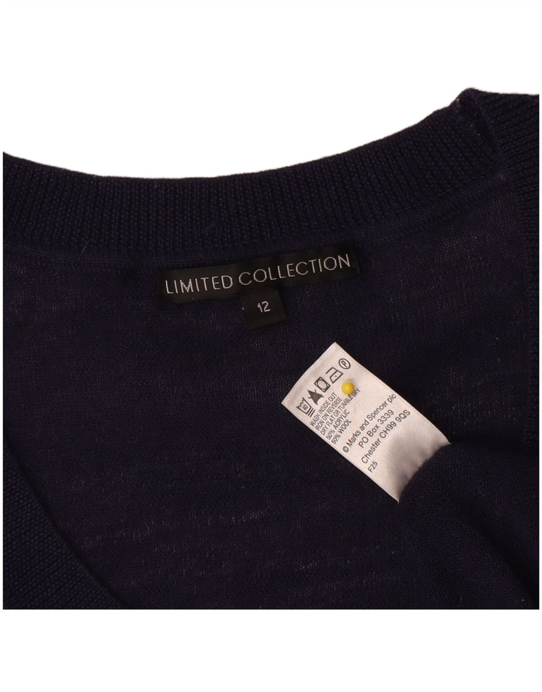 Marks & Spencer Damen-Pullover mit U-Boot-Ausschnitt, Gr. 12, mittleres Marineblau
