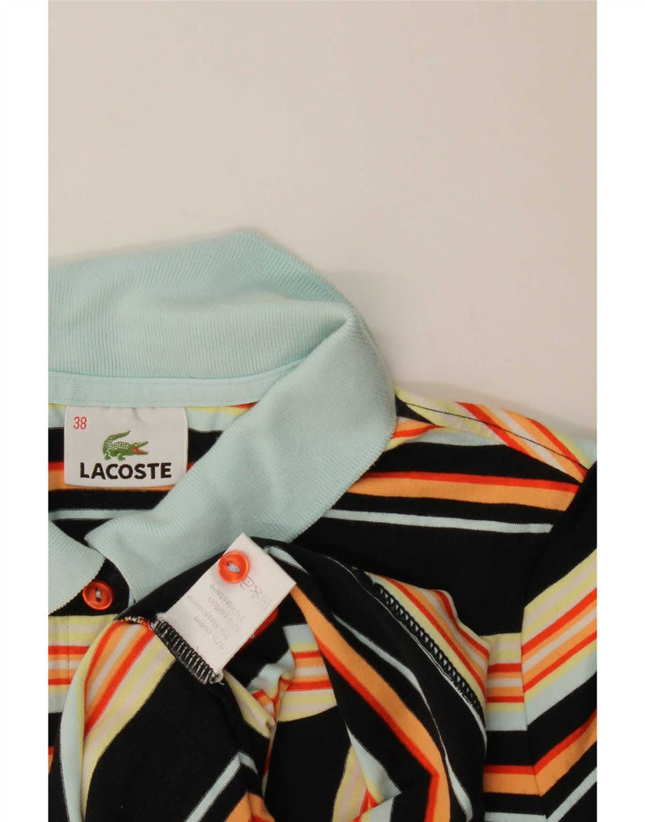 Lacoste Damen-Poloshirt, Größe 38, mittelschwarz, gestreift, Baumwolle