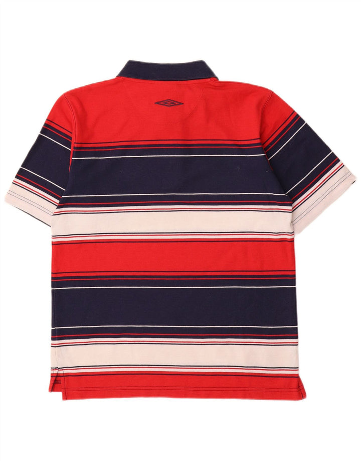 Umbro Herren-Poloshirt UK 35/37, klein, rot gestreift, Polyester