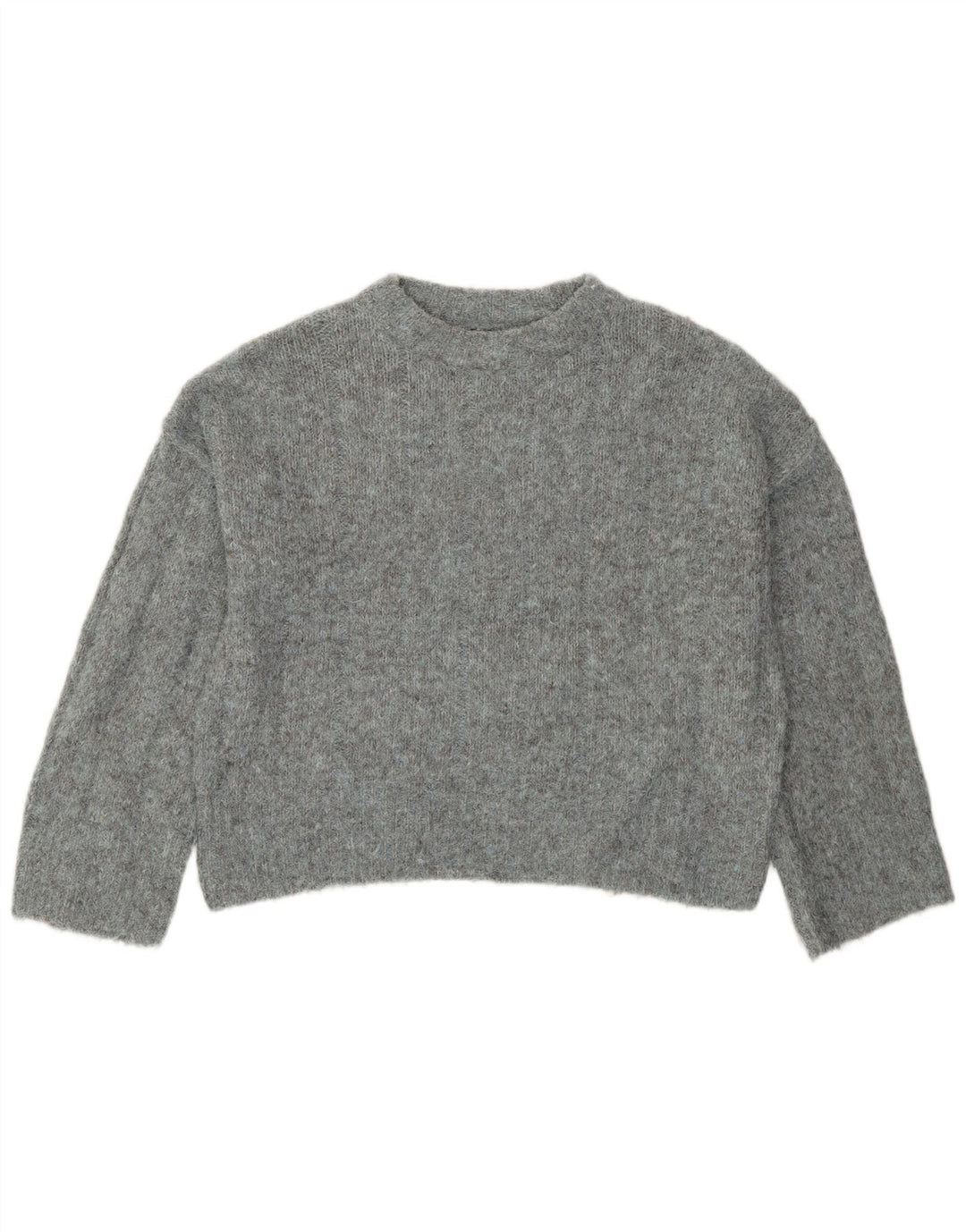 Topshop Damen-Pullover, übergroß, Rundhalsausschnitt, UK 6, XS, Grau, Polyester
