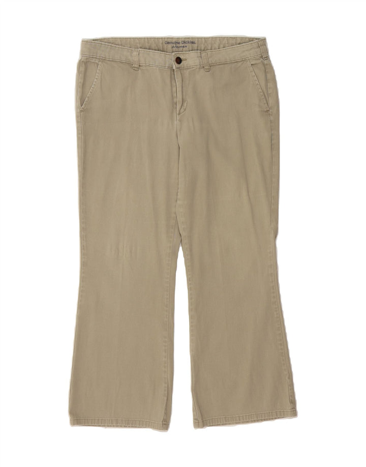 DICKIES Womens Slim Fit Cropped Trousers W34 L26 Beige Vintage Dickies and Second-Hand Dickies from Messina Hembry 