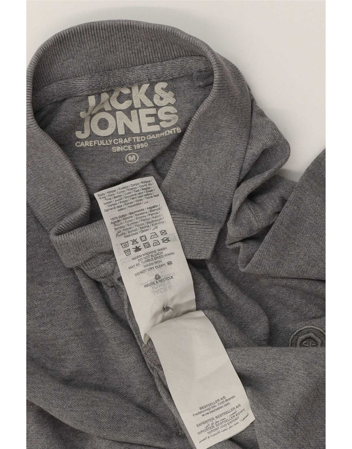 Jack & Jones Herren-Poloshirt aus mittelgrau gefleckter Baumwolle