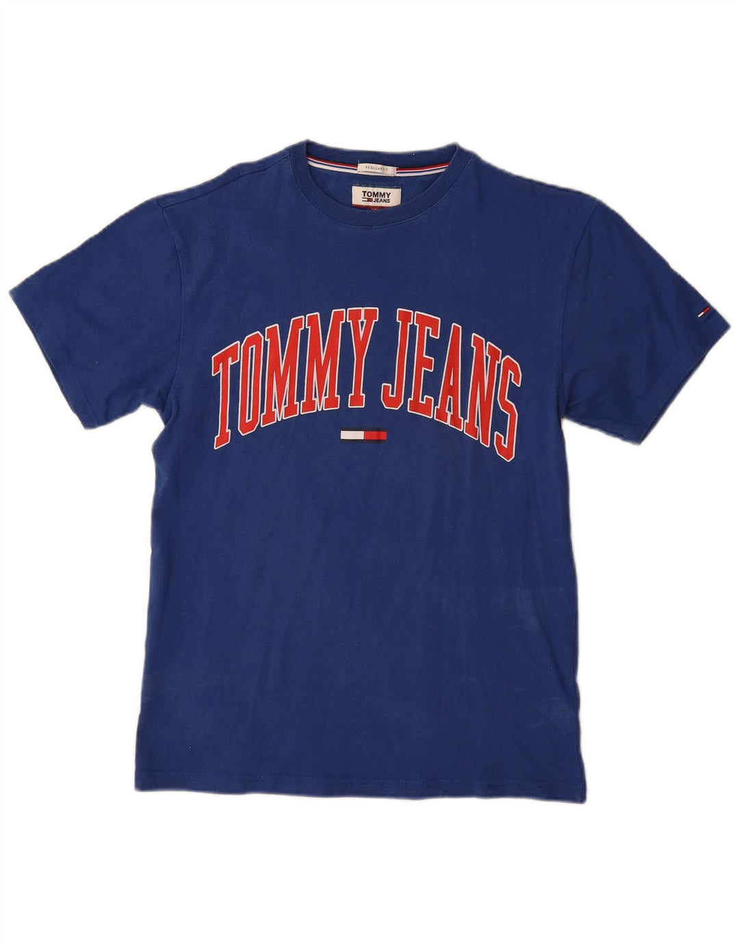 TOMMY HILFIGER Herren-T-Shirt mit normaler Passform, Grafik, Größe S, blau, Baumwolle