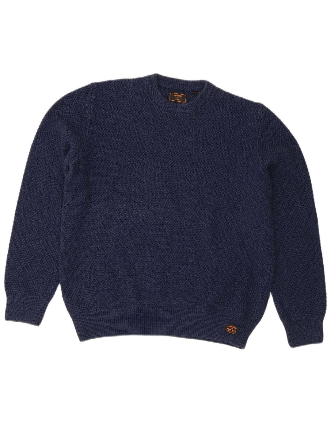 Superdry Herren-Pullover mit Rundhalsausschnitt, groß, marineblaue Baumwolle