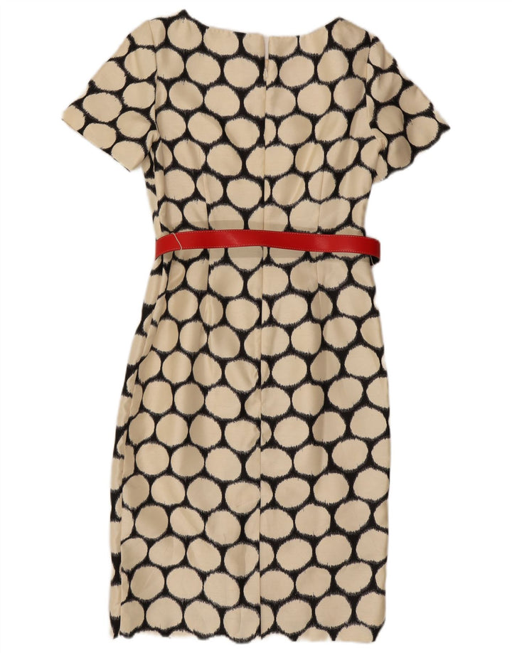 JACQUES VERT Damen Etuikleid UK 8 Small Beige Polka Dot Polyester