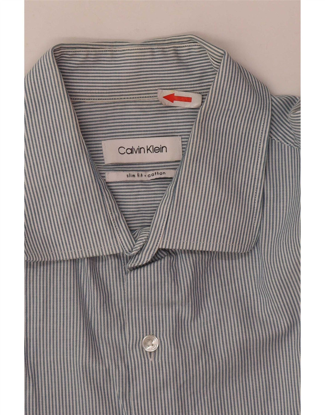Calvin Klein Herrenhemd aus mittelblauer Nadelstreifen-Baumwolle