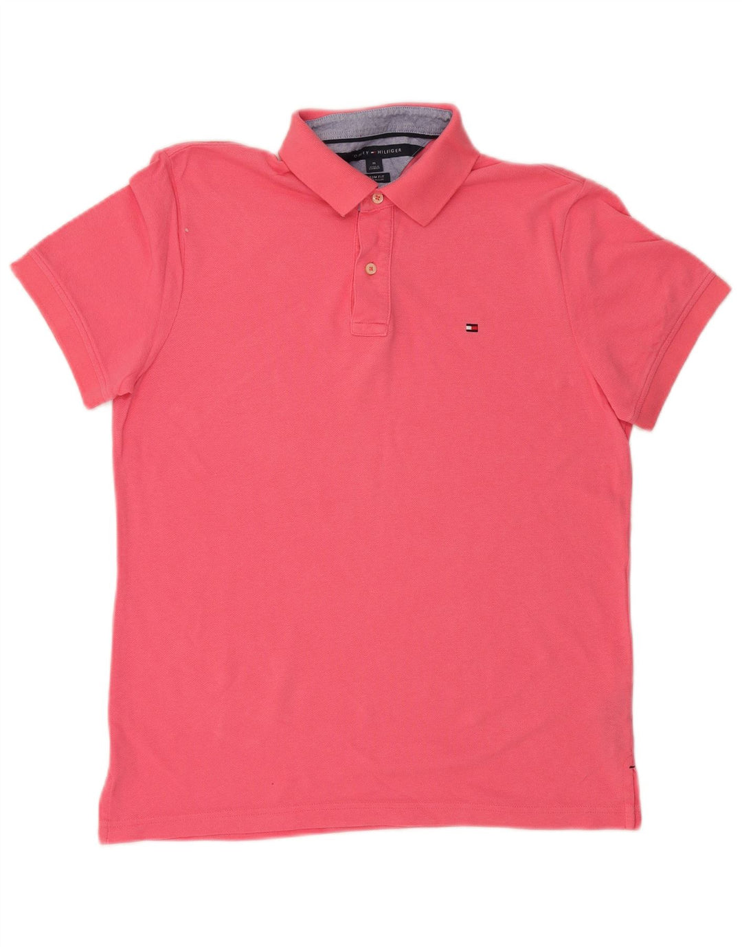 TOMMY HILFIGER Herren Custom Fit Poloshirt Mittelrosa Baumwolle