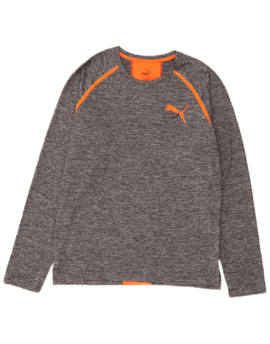 Puma Herren-Top mit langen Ärmeln, klein, Grau, Farbblock