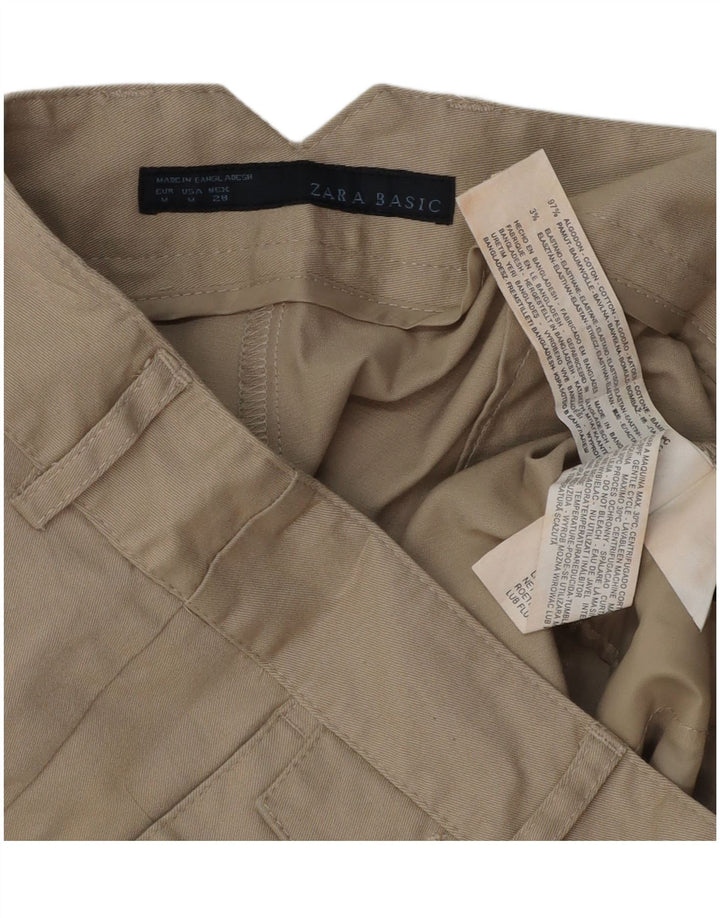 ZARA Womens Chino Shorts Medium W28  Beige Cotton