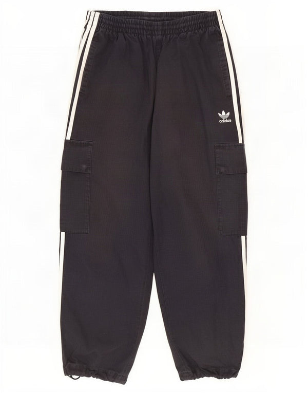 Adidas Herren Loose Fit Cargohose Medium W32 L27 Schwarz Baumwolle